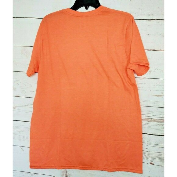 Gildan Softstyle Large Kids Peach T-Shirt | 65% Poly 35% Cotton Ring Spun - Picture 4 of 9